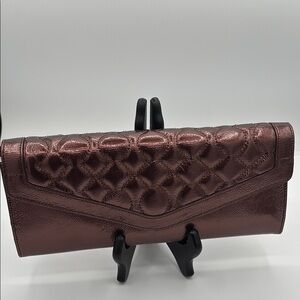 NWOT Hobo International Quilted Patent Leather Clutch Wristlet Organizer Bronze